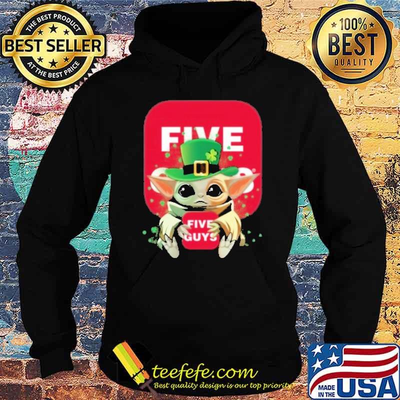 Baby yoda hug Five Guys St.Patrick's day shirt