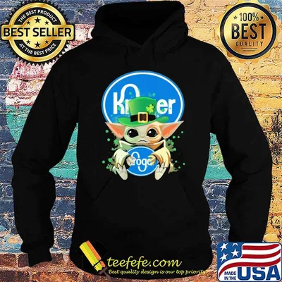 Baby yoda hug Kroger St.Patrick's day shirt