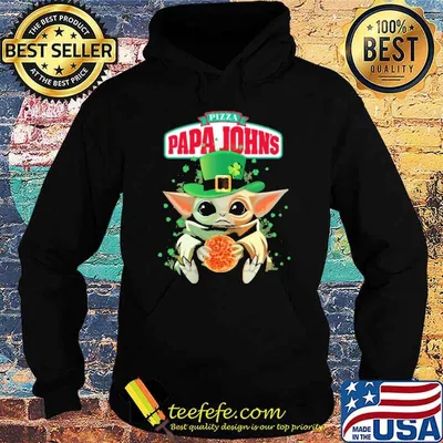 Baby yoda hug Pizza papa John's St.Patrick's day shirt