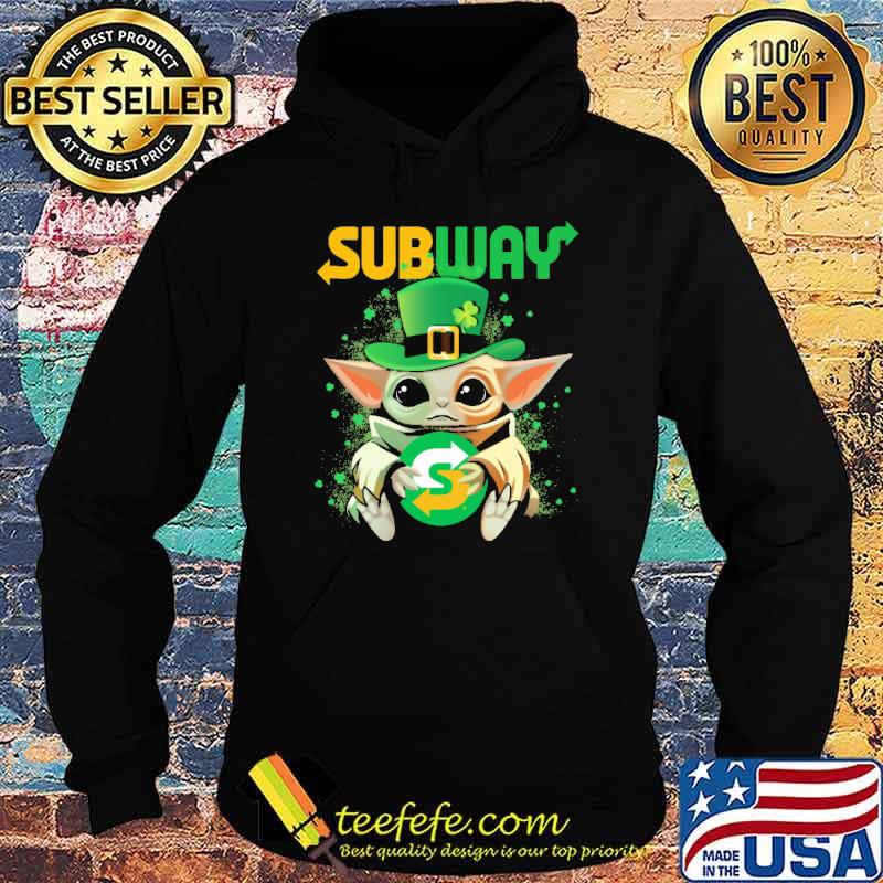 Baby yoda hug Subway St.Patrick's day shirt