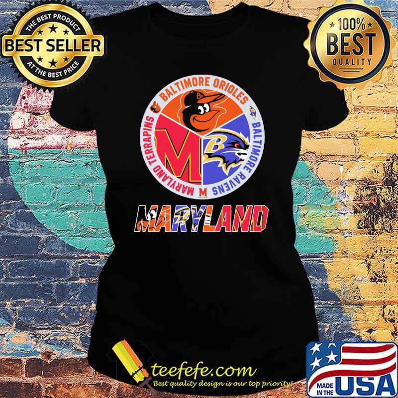 Baltimore Orioles Ravens Maryland Terrapins Maryland s Ladies tee Baltimore Orioles Ravens Maryland Terrapins Maryland s Ladies tee
