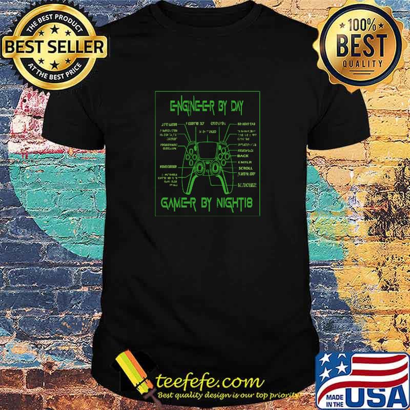 Best saying Hard Worker By Bay Gamer By Night Video Game T-Shirt
