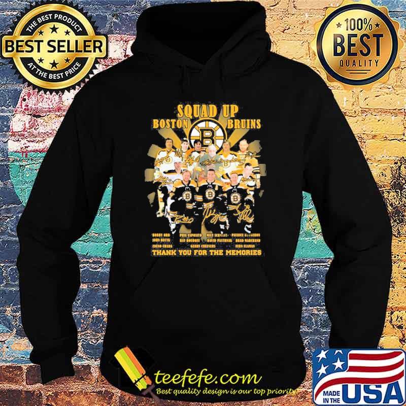 Boston Bruins squad up thank you for the memories name players signatures shirt