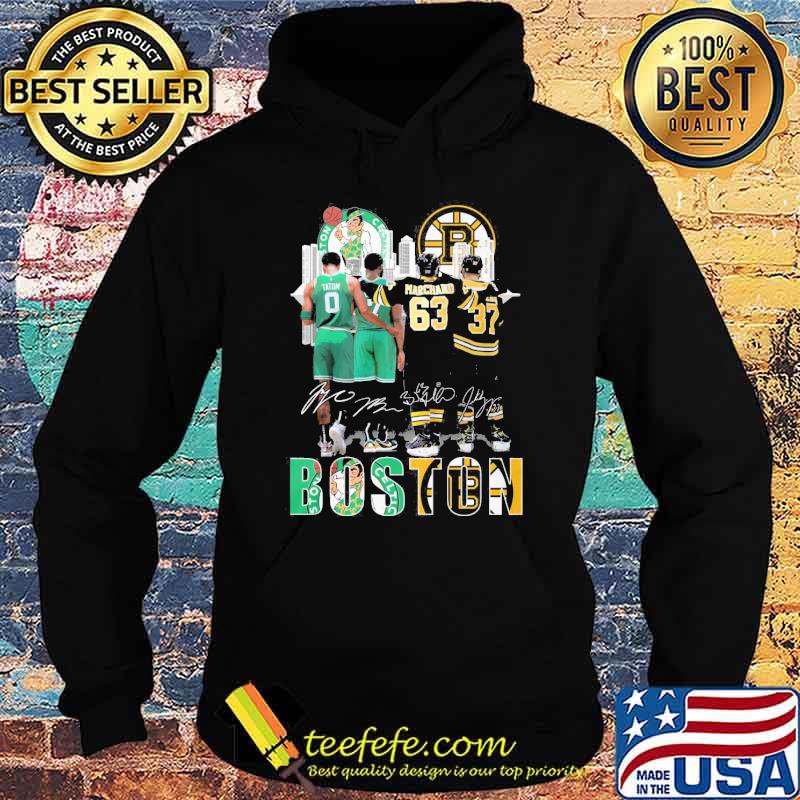 Boston Celtics Bruins Tatum Marchand signatures shirt