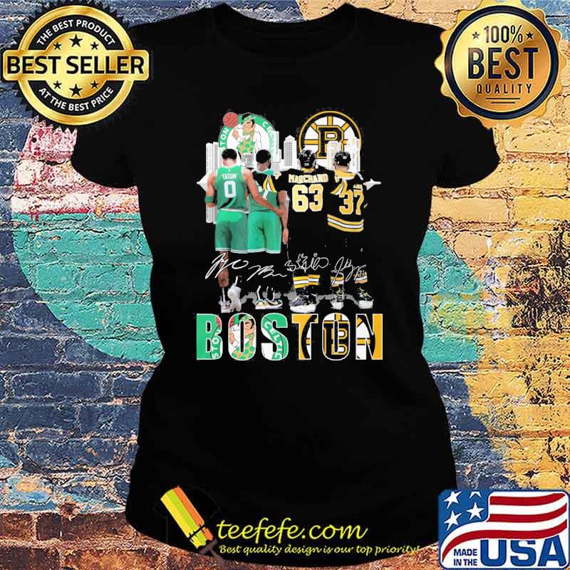 Boston Celtics Bruins Tatum Marchand signatures s Ladies tee Boston Celtics Bruins Tatum Marchand signatures s Ladies tee