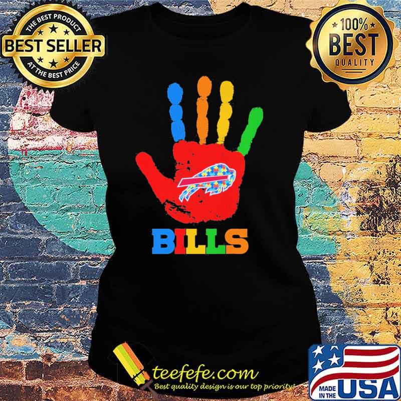 Buffalo Bills Hand color autism s Ladies tee Buffalo Bills Hand color autism s Ladies tee