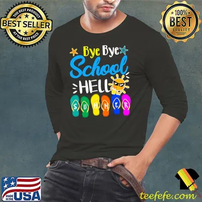 Bye Bye School Hello Summer Flip Flop Stars T-Shirt