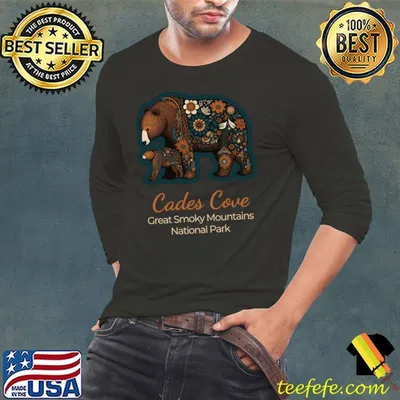 Cades Cove Great Smoky Mountain National Park Bears Flowers T-Shirt
