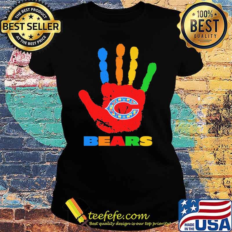 Chicago Bears Hand color autism s Ladies tee
