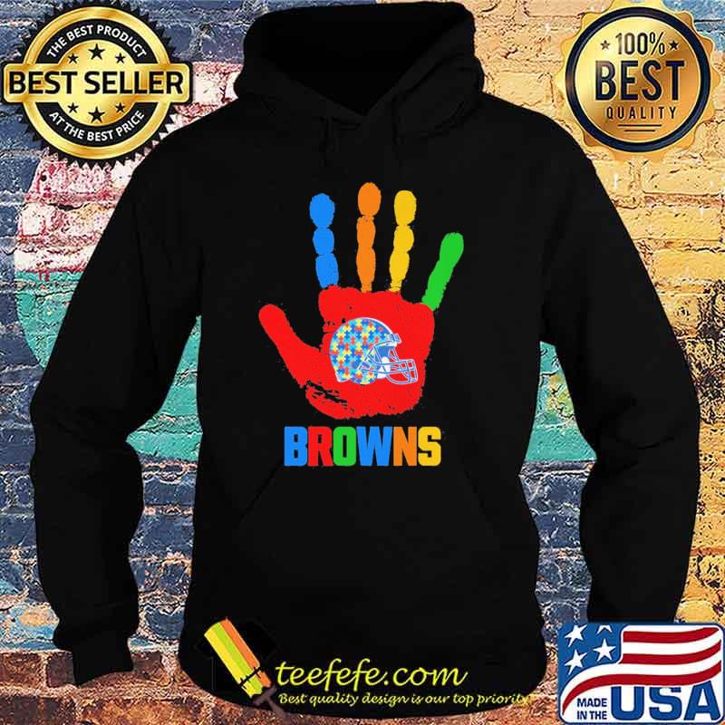 Cleveland Browns Hand color autism shirt