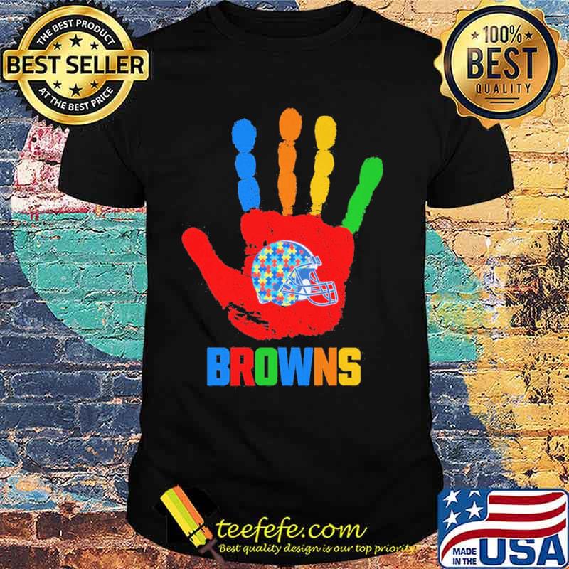 Cleveland Browns Hand color autism s Unisex Cleveland Browns Hand color autism s Unisex