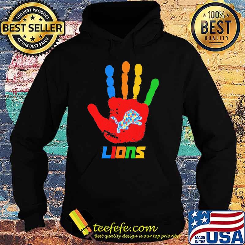 Detroit Lions Hand color autism shirt