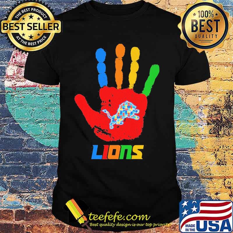Detroit Lions Hand color autism s Unisex Detroit Lions Hand color autism s Unisex