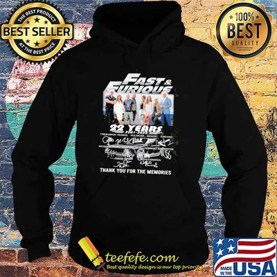 Fast and furious 22 years 2001-2023 thank you for the memories signatures shirt