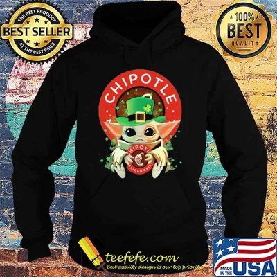Funny baby yoda hug Chipotle Mexican Grill St.Patrick's day shirt