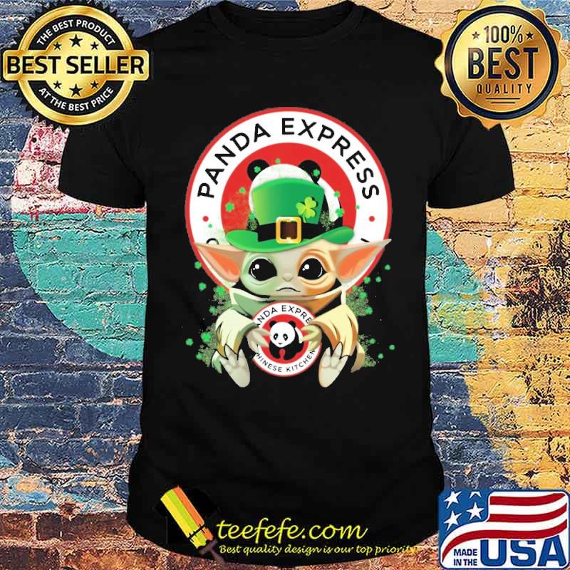 Funny baby yoda hug Panda express Chinese kitchen St.Patrick's day s Unisex Funny baby yoda hug Panda express Chinese kitchen St.Patrick's day s Unisex