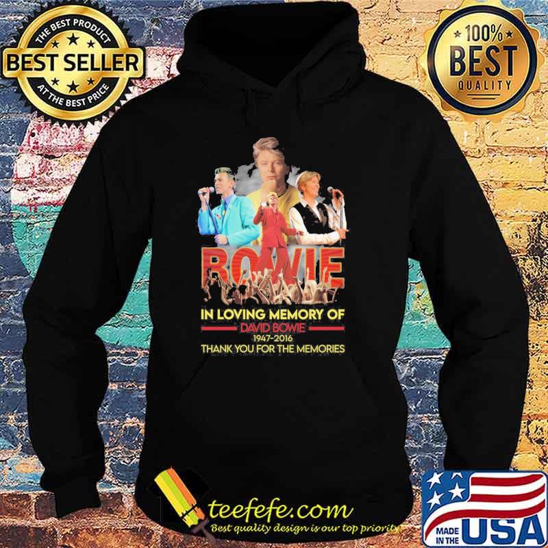 Funny bowie in loving memory of Davaid Bowie 1947 2016 thank you for the memories shirt