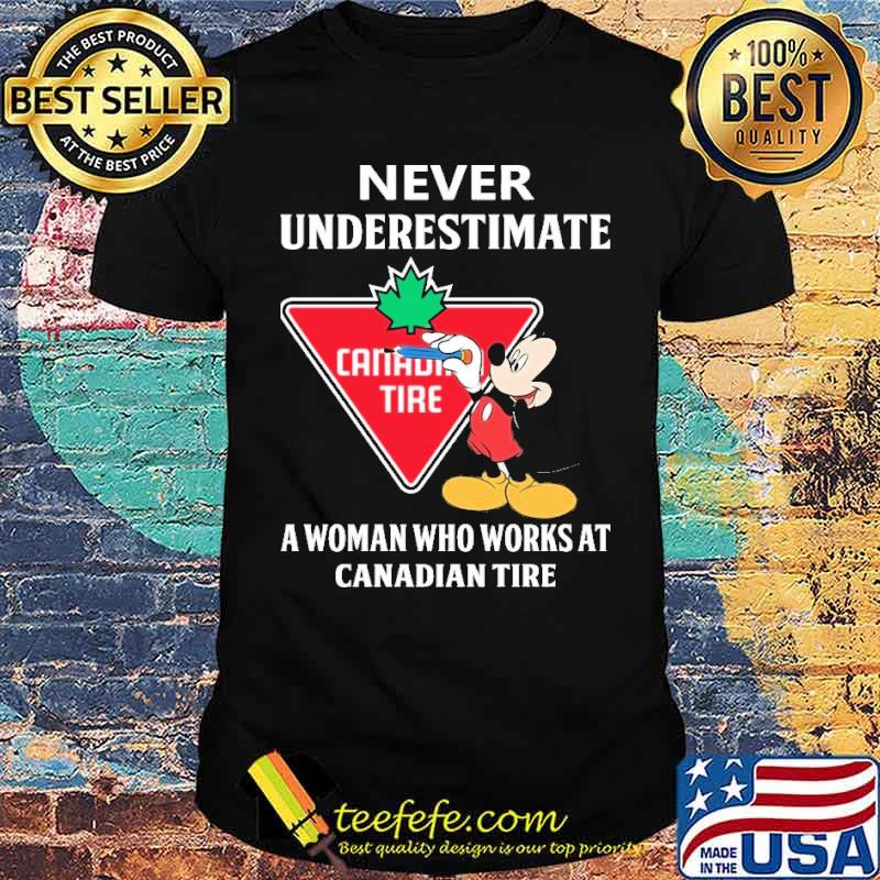 Funny never underestimate Canadian tire a woman who works at Canadian tire Mickey s Unisex Funny never underestimate Canadian tire a woman who works at Canadian tire Mickey s Unisex
