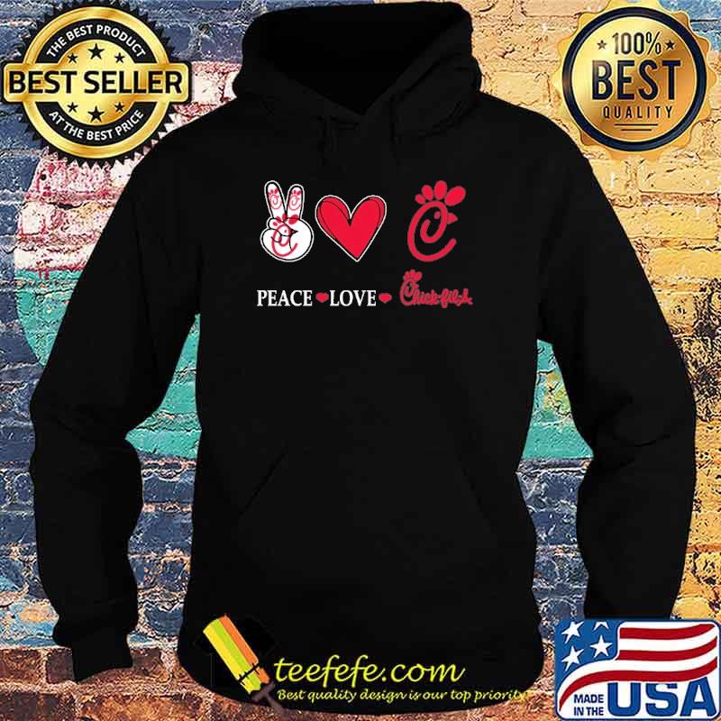 Funny peace love Chick fil a heart love shirt