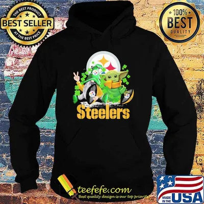 Gnome and Baby yoda hug Steelers St.Patrick's day shirt