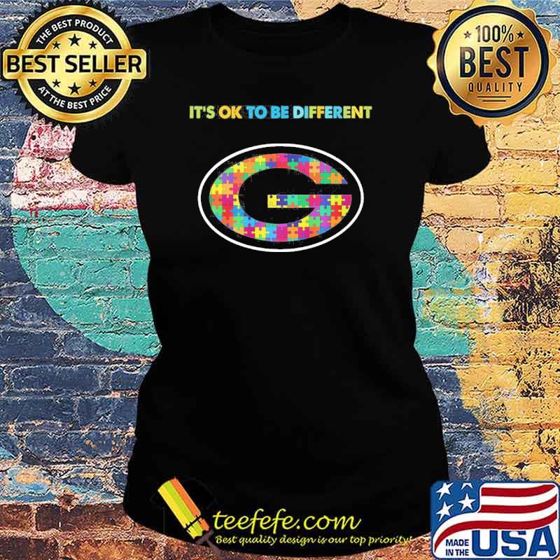 Green Bay Packers it's ok to be different autism s Ladies tee Green Bay Packers it's ok to be different autism s Ladies tee