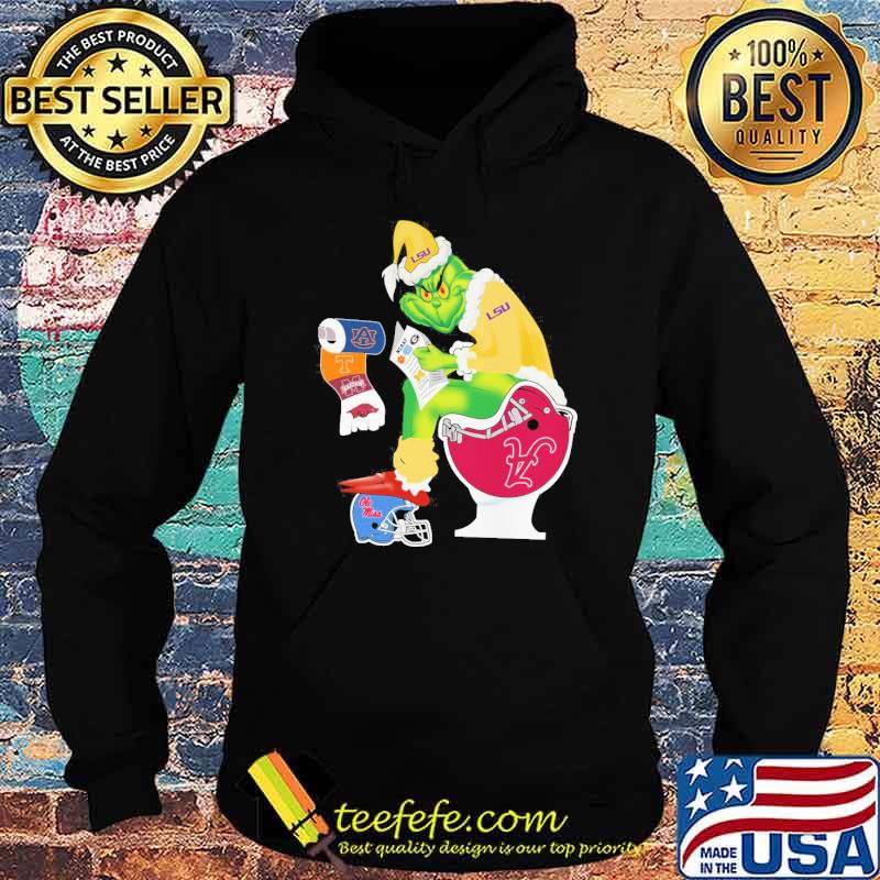 Grinch Santa Alabama Crimson Tide Sitting LSU Tigers Toilet Auburn Tigers Texas A&M Aggies ole miss rebels shirt