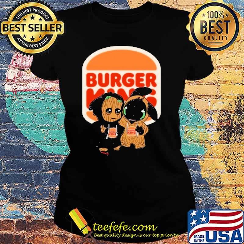 Groot and Toothless Burger king s Ladies tee Groot and Toothless Burger king s Ladies tee