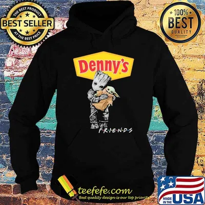 Groot hug baby yoda friends Denny's shirt