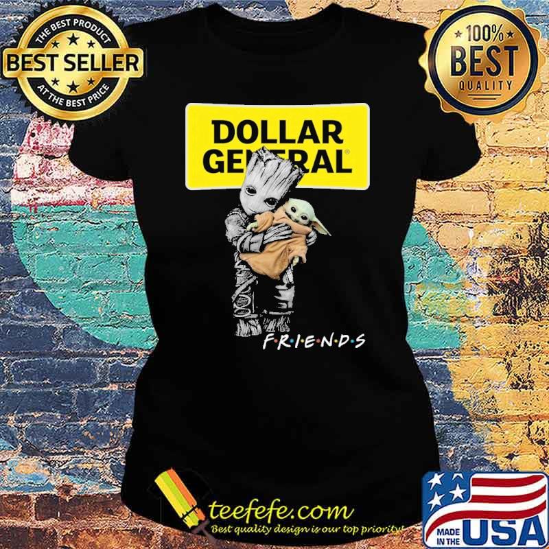 Groot hug baby yoda friends Dollar General s Ladies tee Groot hug baby yoda friends Dollar General s Ladies tee