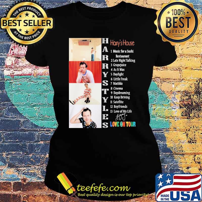 Harry's house Harry Styles Musis for a sushi love on tour 2023 signature s Ladies tee Harry's house Harry Styles Musis for a sushi love on tour 2023 signature s Ladies tee