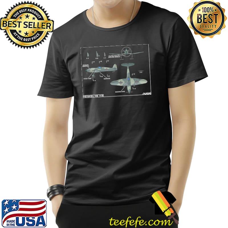 Heinkel He 113 German Fake Propaganda Fighter Aircraft Diagram Gift T-Shirt Unisex Heinkel He 113 German Fake Propaganda Fighter Aircraft Diagram Gift T-Shirt Unisex