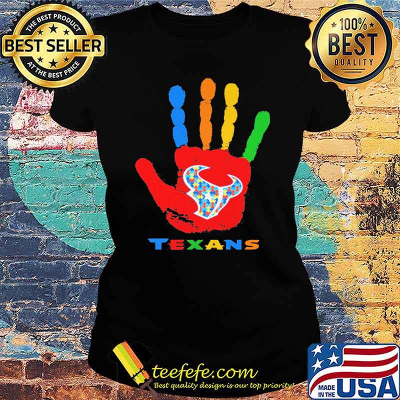 Houston Texans Hand color autism s Ladies tee Houston Texans Hand color autism s Ladies tee
