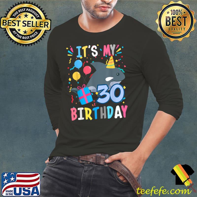 It's My 30 Year Old Animal Sea Orca Whale 30th Birthday Retro T-Shirt