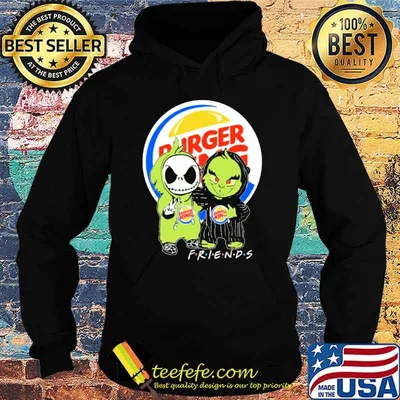 Jack Skellington and Grinch Burger king friends shirt