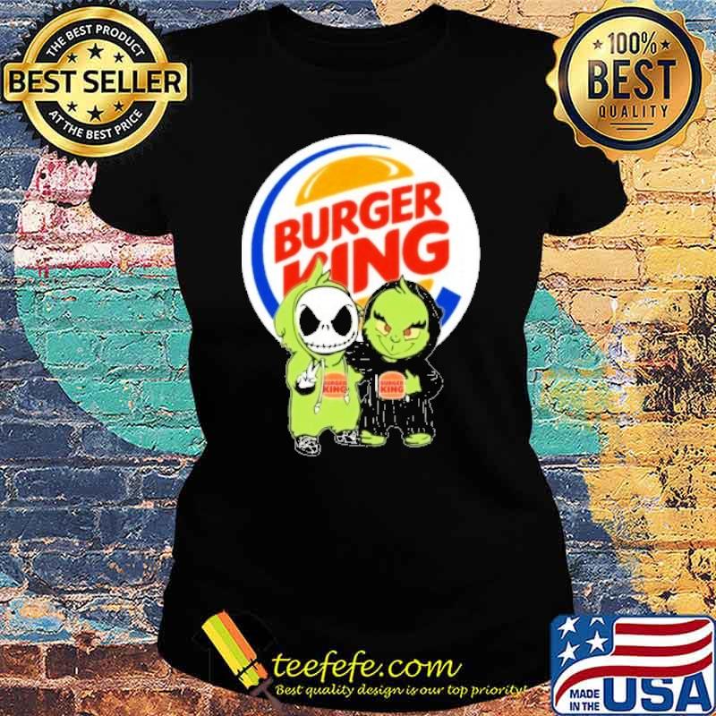 Jack Skellington and Grinch Burger king s Ladies tee Jack Skellington and Grinch Burger king s Ladies tee