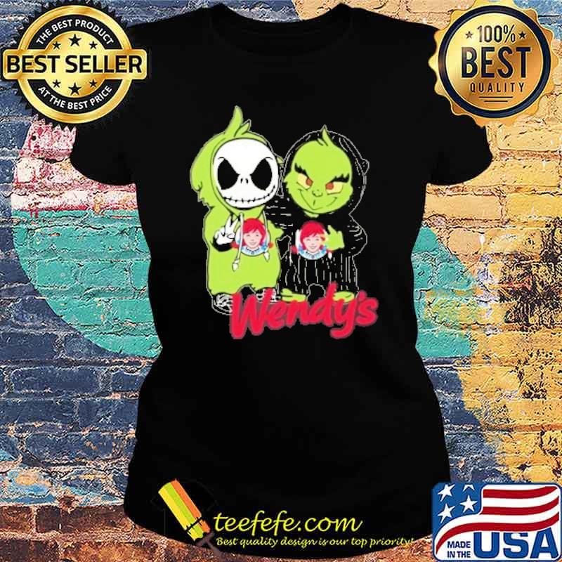 Jack Skellington and Grinch Wendy's s Ladies tee Jack Skellington and Grinch Wendy's s Ladies tee