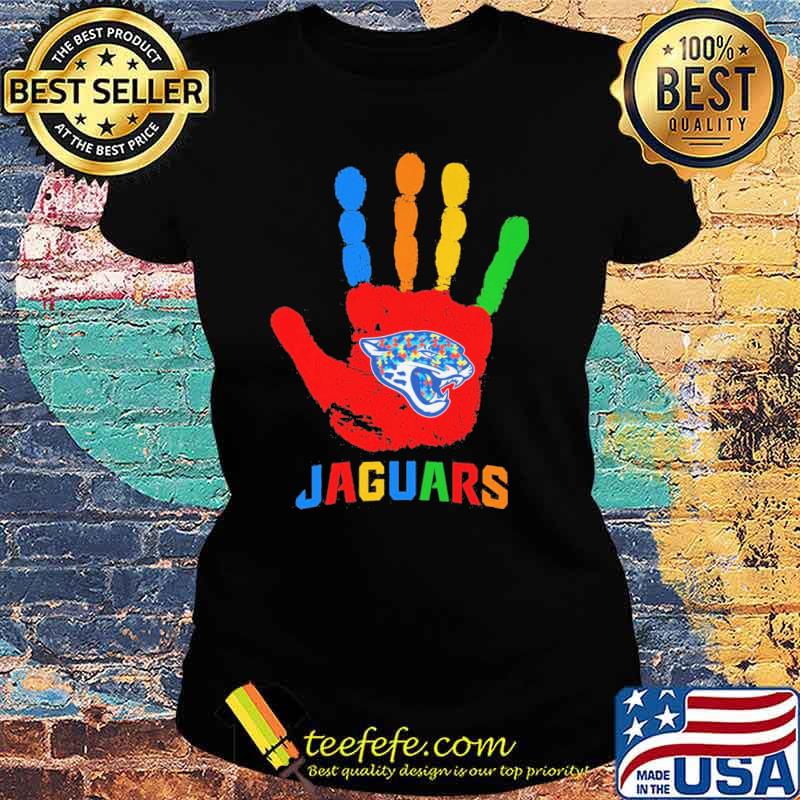 Jacksonville Jaguars Hand color autism s Ladies tee Jacksonville Jaguars Hand color autism s Ladies tee