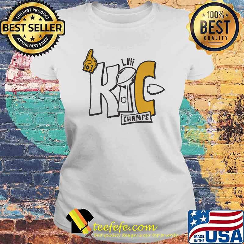Kansas city Chiefs champs LVII #1 s Laides tee Kansas city Chiefs champs LVII #1 s Laides tee