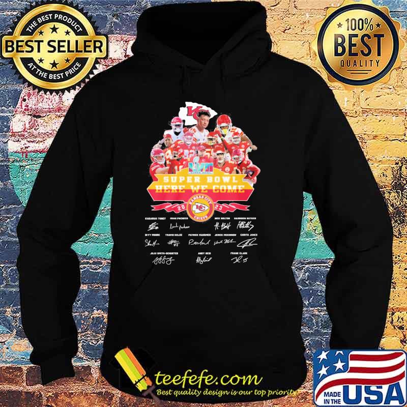LVII Super bowl here we come 2023 Kansas city Chief signatures shirt