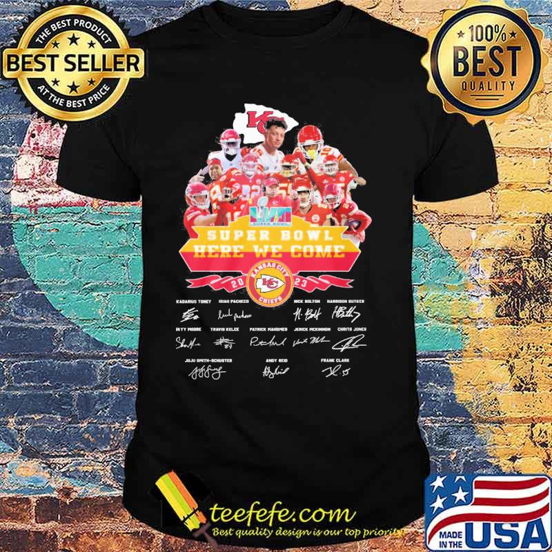 LVII Super bowl here we come 2023 Kansas city Chief signatures s Unisex LVII Super bowl here we come 2023 Kansas city Chief signatures s Unisex