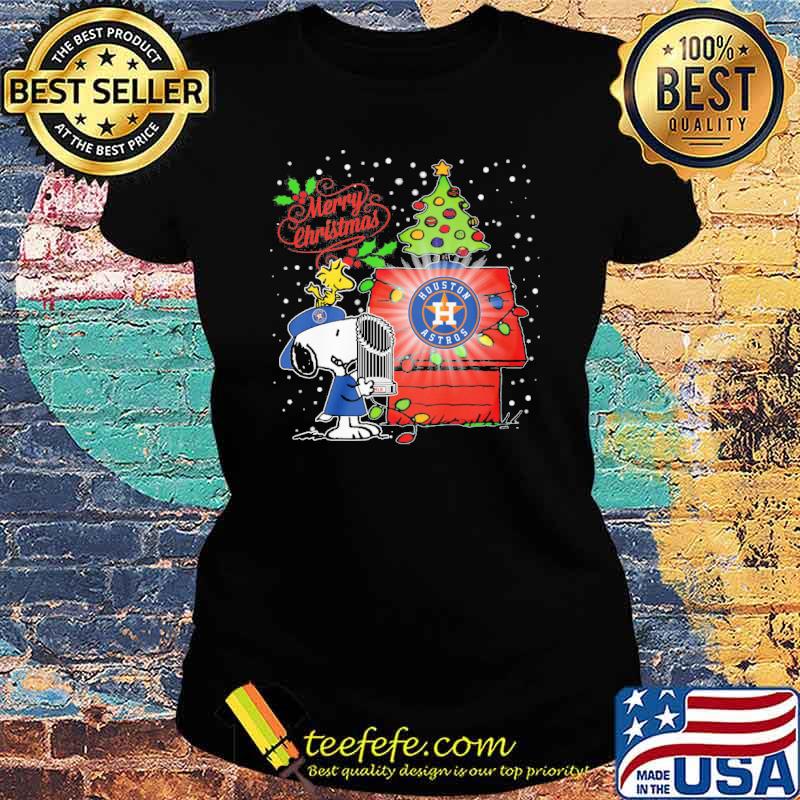 Snoopy And Woodstock Houston Astros Merry Christmas Shirt - Freedomdesign