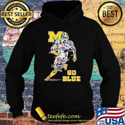 Michigan Wolverines go bluw signatures shirt
