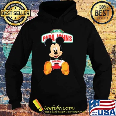 Mickey mouse disney hug pizza papa John's shirt