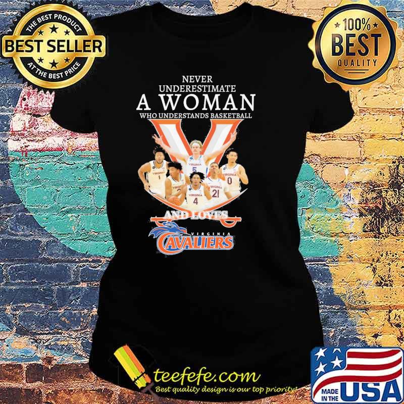 Never underestimate a woman who understands baseball and loves Virginia Cavaliers s Ladies tee Never underestimate a woman who understands baseball and loves Virginia Cavaliers s Ladies tee