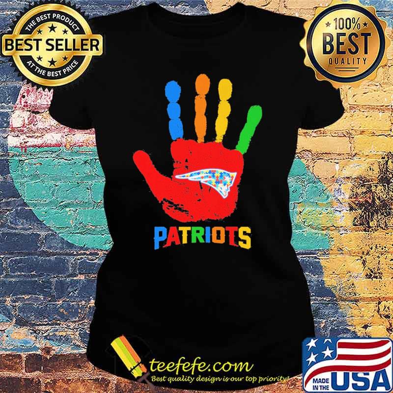 New England Patriots Hand color autism s Ladies tee New England Patriots Hand color autism s Ladies tee
