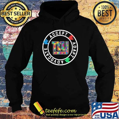 New York Giants advocate accept adapt autism shirt