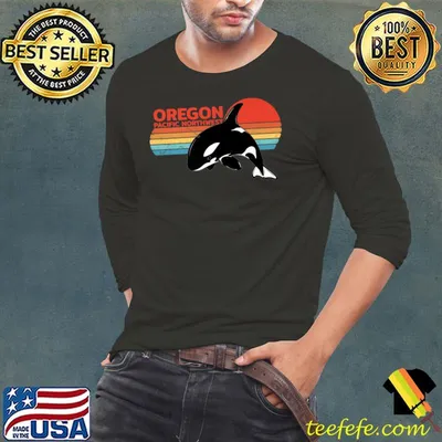 Oregon Pacific Northwest Orca Killer Whale Retro 80s T-Shirt