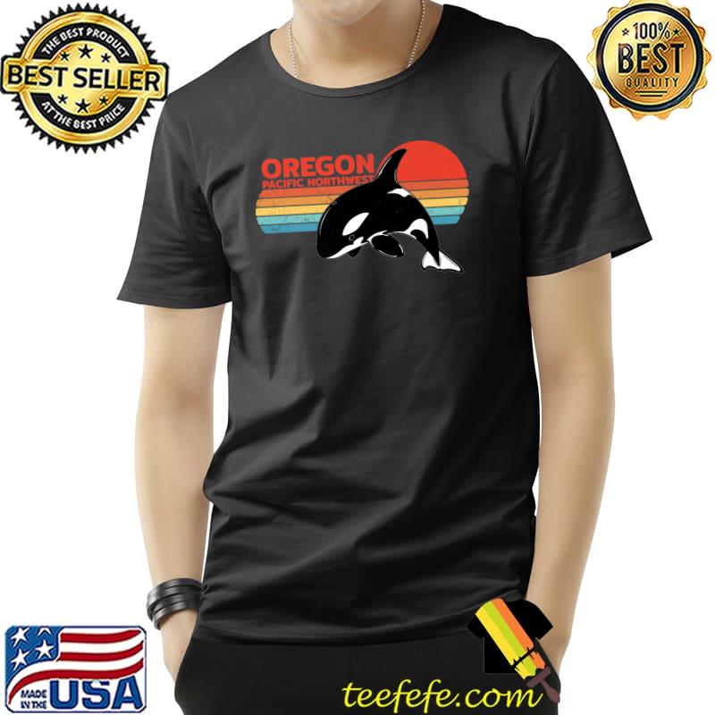 Oregon Pacific Northwest Orca Killer Whale Retro 80s T-Shirt Unisex Oregon Pacific Northwest Orca Killer Whale Retro 80s T-Shirt Unisex