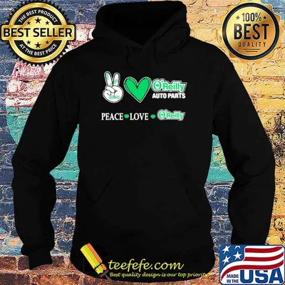 O'reilly auto parts peace love heart shirt