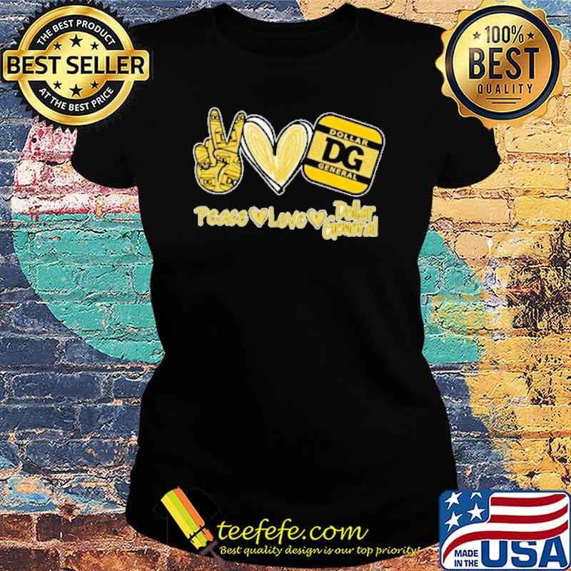 Peace love Dollar General heart love diamond s Ladies tee Peace love Dollar General heart love diamond s Ladies tee
